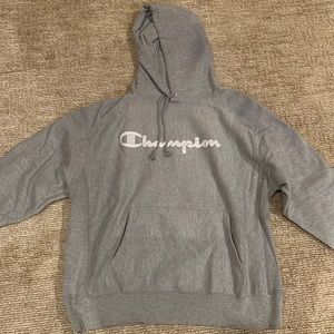 Gray Champion Reverse Weave Hoodie Sweatshirt Size XL